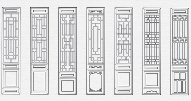 化德常用中式仿古花窗图案隔断设计图